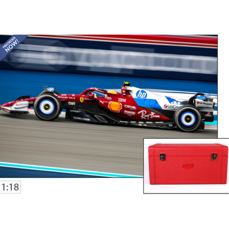 1/18 BBR 2025 Formula 1 Ferrari SF-25 Miami GP Special Livery #44 Lewis Hamilton Car Model Special Case Package