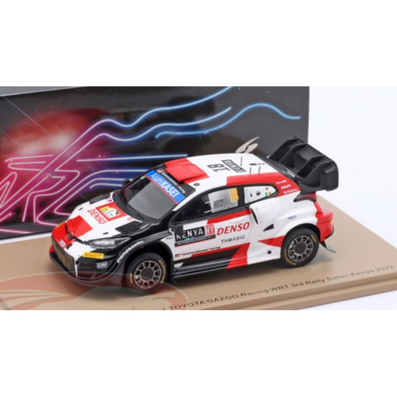 1/43 Spark 2022 Toyota GR Yaris Rally1 #18 3rd Safari Rallye Toyota Gazoo Racing WRT NG Takamoto Katsuta, Aaron Johnston Car Model