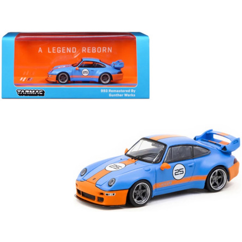 1/64 Tarmac Works Porsche 993 Remastered By Gunther Werks Blue / Orange