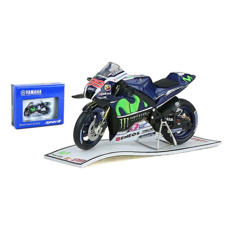 1/43 Yamaha YZR M1 #99 - Movistar Yamaha MotoGP Winner French GP - Le Mans 2016 Jorge Lorenzo model car by Spark