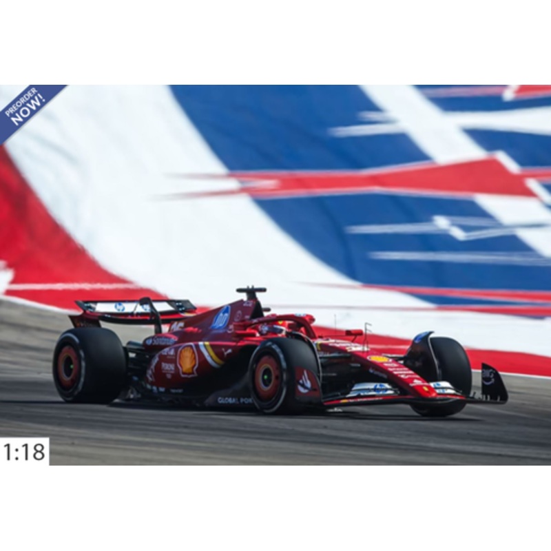 1/18 BBR 2024 Formula 1 Ferrari SF24 US Austin GP Winner #16 Charles Leclerc Car Model with Luxury Package