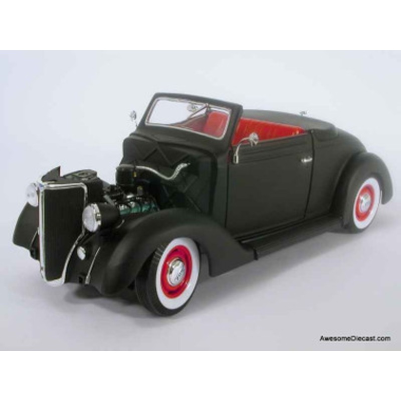 1936 Ford Deluxe Cabriolet Retro Rod, Matte Black 1:18 Diecast Model by Welly