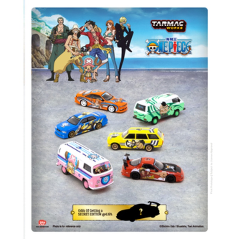 1/64 Tarmac Works "One Piece" Theme 6-Car Set Collection plus 1 Chase Car