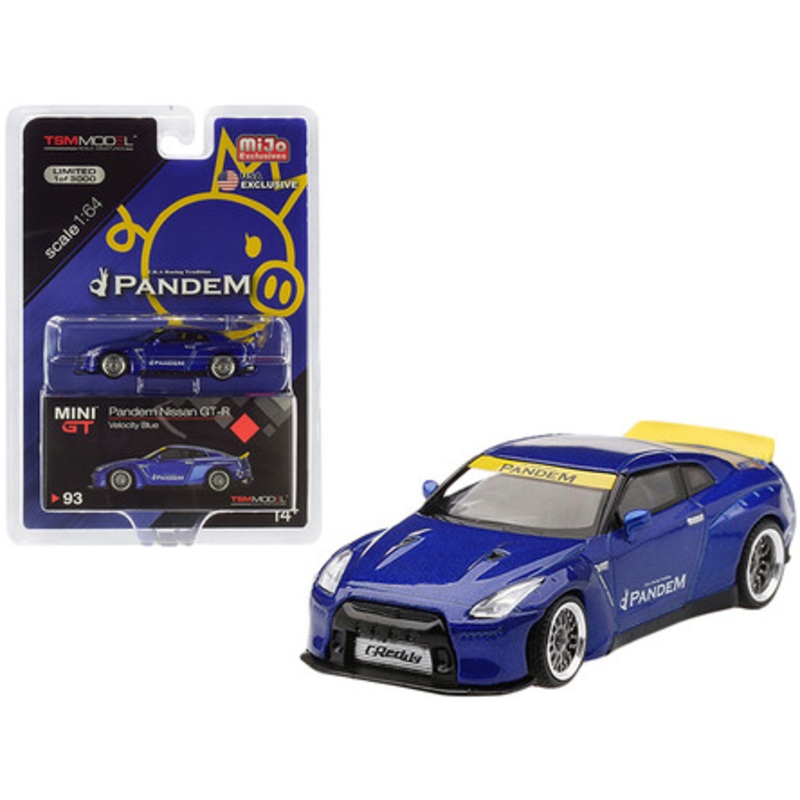 Nissan GT-R GTR R35 Pandem with Duck Tail Velocity Blue Metallic Limited Edition to 3,000 pieces Worldwide 1/64 Diecast Model Car by True Scale Miniatures