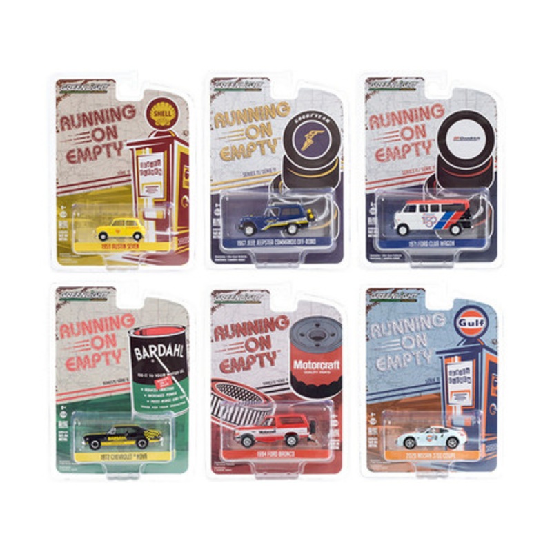 "Running on Empty" 6 piece Set Series 11 1/64 Diecast Model Cars by Greenlight
