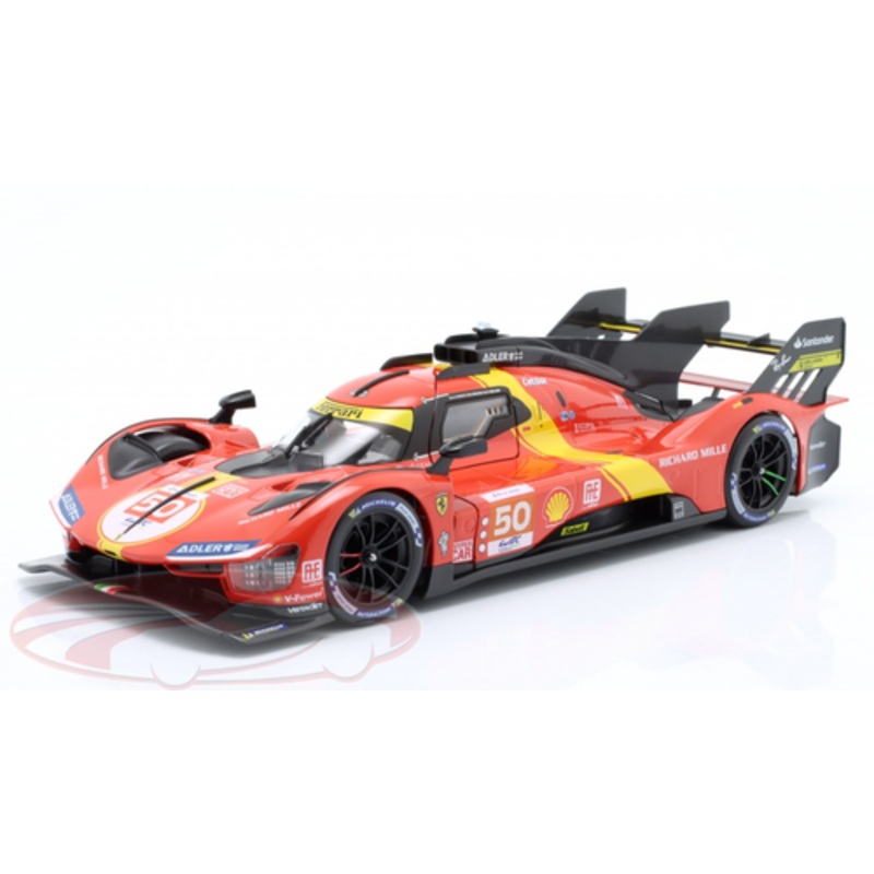 1/18 BBurago 2023 Ferrari 499P #50 5th 24h LeMans Ferrari AF Corse Antonio Fuoco, Miguel Molina, Nicklas Nielsen Diecast Car Model