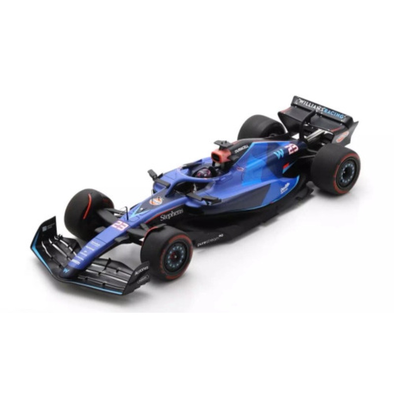 1/18 Spark 2023 Formula 1 Williams F1 FW45 No.23 Williams Racing  Bahrain GP 10th Place Alex Albon Car Model
