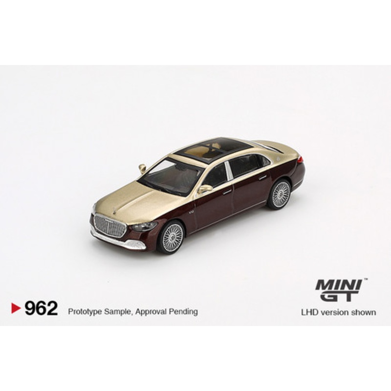 1/64 Mini GT Mercedes-Maybach S680 (Gold & Dark Red Metallic) Diecast Car Model