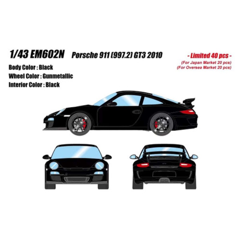 1/43 Makeup 2010 Porsche 911 (997.2) GT3 (Black) Car Model