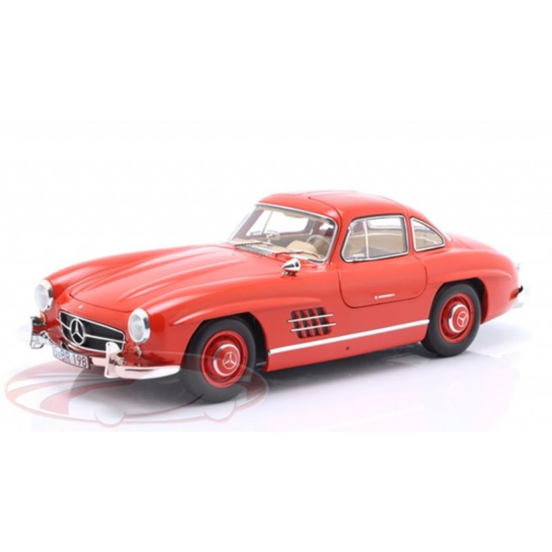1/18 Dealer Edition 1957 Mercedes-Benz 300 SL (W198) (Fire Engine Red) Diecast Car Model