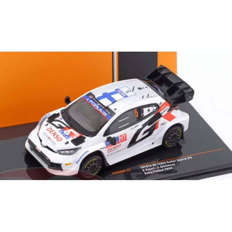 1/43 Ixo 2024 Toyota GR Yaris Rally1 Hybrid #5 4th Rallye Finland Toyota Gazoo Racing WRT Sami Pajari, Enni Mlknen Car Model