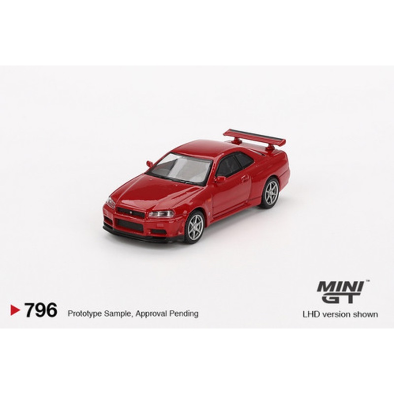 1/64 Mini GT Nissan Skyline GT-R (R34) V-Spec (Active Red) Diecast Car Model