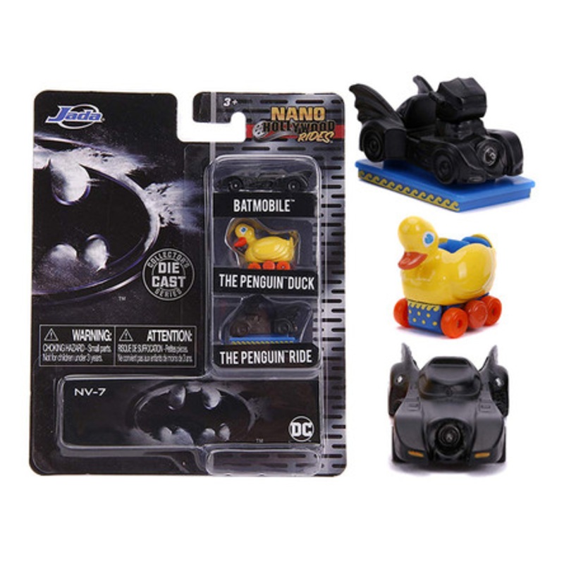"Batman" 3 piece Set "Nano Hollywood Rides" Diecast Model Cars by Jada