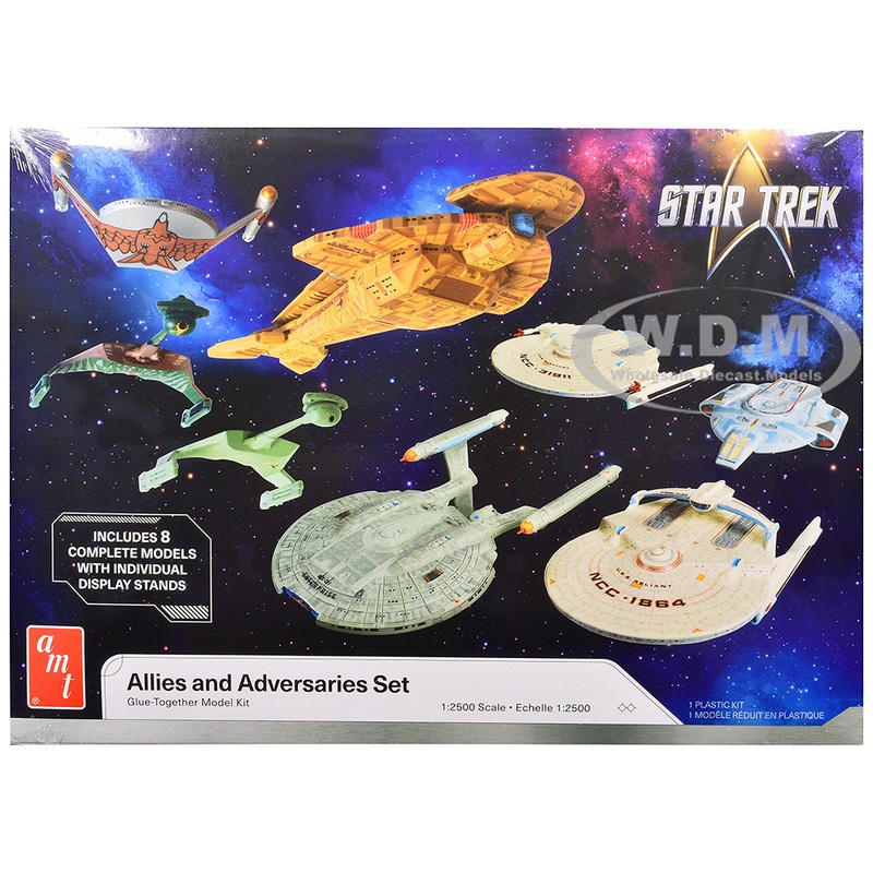 Skill 2 Model Kit Allies and Adversaries Space Ship Set "Star Trek" Franchise 1/2500 Scale Model by AMT