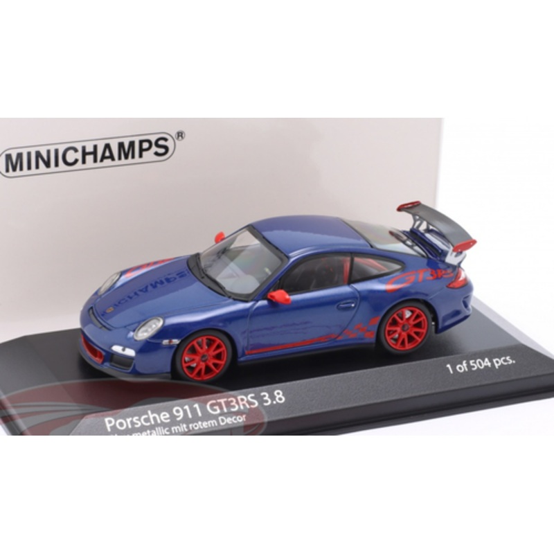 1/43 Minichamps 2009 Porsche 911 (997.2) GT3 RS 3.8 (Blue Metallic) Car Model