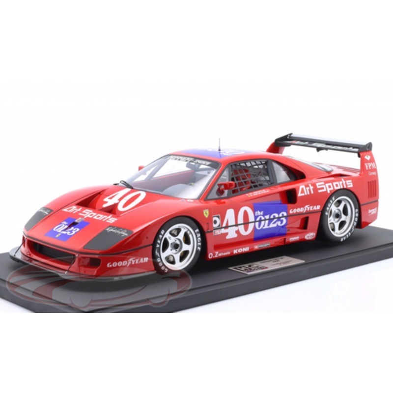 1/8 HC Models 1990 Ferrari F40 LM #40 9th Lime Rock IMSA 0123 Art Sports Jean-Pierre Jabouille, Eric van de Poele Car Model