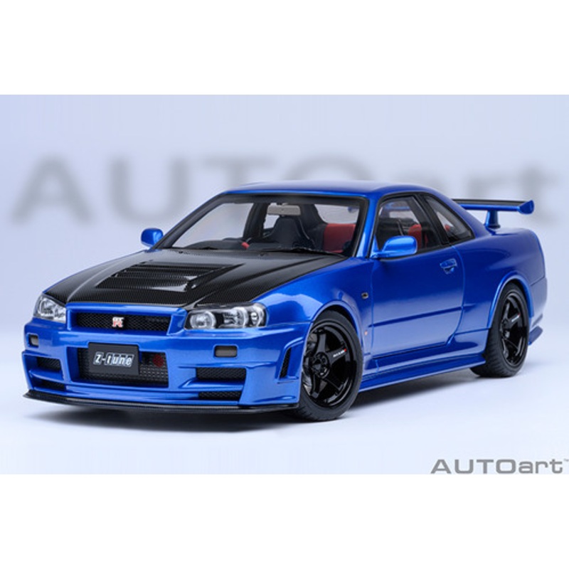 1/18 AUTOart Nissan Skyline GT-R GTR Nismo Z-Tune (Bayside Blue with Carbon Bonnet) Car Model