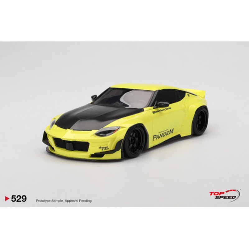 1/18 Top Speed Nissan Z (RZ34) Pandem Ikazuchi Yellow Car Model