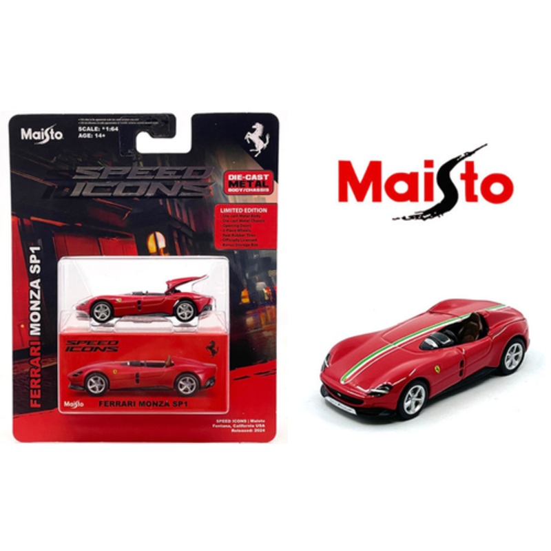 1/64 Maisto Speed Icons Ferrari Monza SP1 (Red) Diecast Car Model