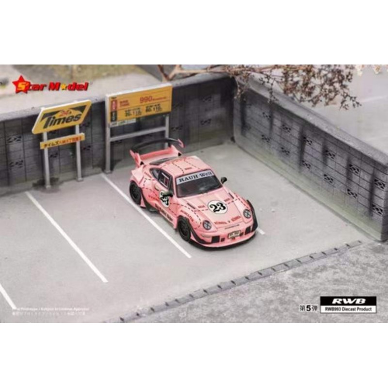 1/64 Star Model Porsche 911 993 RWB Der Truffel Jager Pink Pig Diecast Car Model