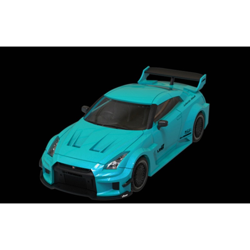 1/64 Time Micro Nissan GT-R GTR R35 LBWK (Tiffany Blue) Simplified Edition Car Model