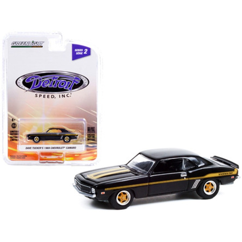 1969 Chevrolet Yenko Camaro (Dave Tucker's) Black with Gold Stripes "Detroit Speed Inc." Series 2 1/64 Diecast Model Car by Greenlight