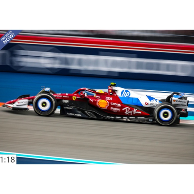 1/18 BBR 2025 Formula 1 Ferrari SF-25 Miami GP Special Livery #44 Lewis Hamilton Car Model Luxury Package