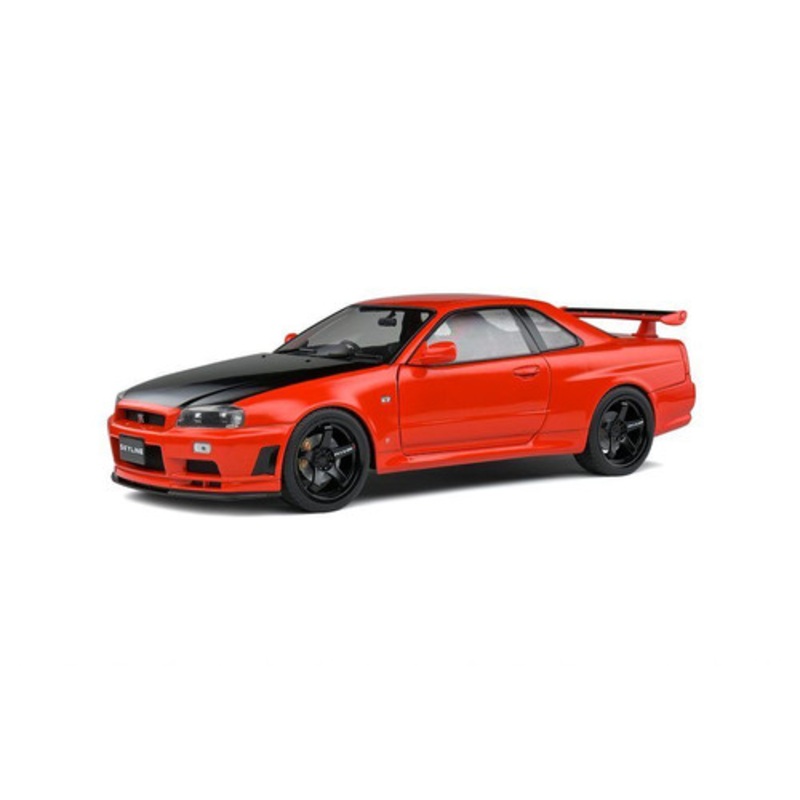 1/18 Solido 1999 Nissan Skyline GT-R GTR (R34) (Red with Black Hood) Diecast Car Model
