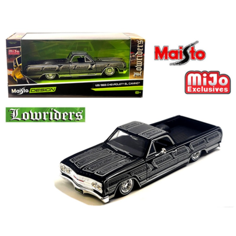 1/24 Maisto 1965 Chevrolet El Camino Lowrider (Black) Diecast Car Model
