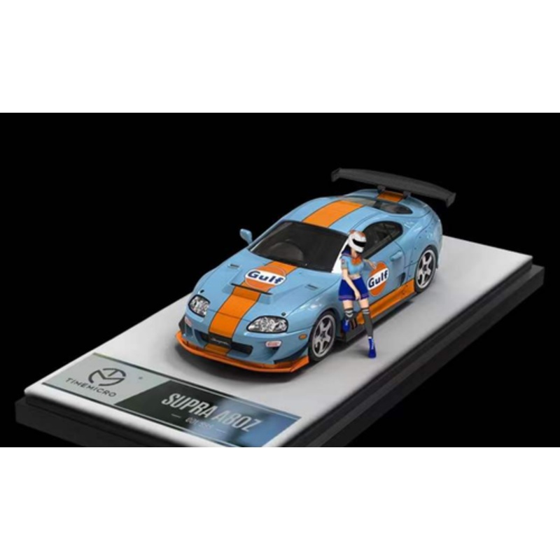 1/64 TimeMicro Toyota Supra A80Z Gulf Car Model with Figure