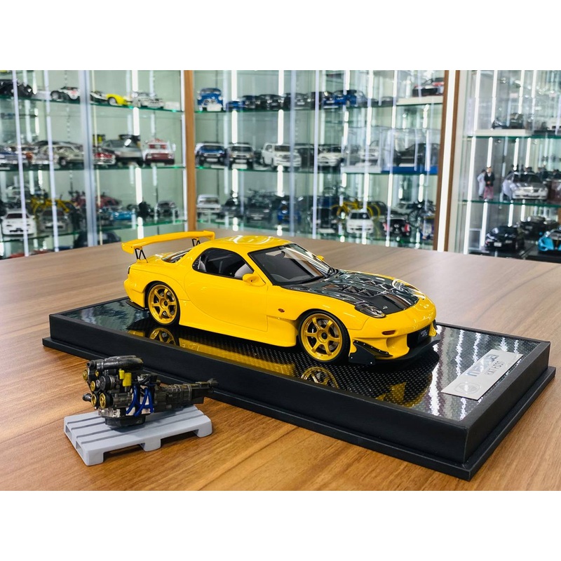 1/18 resin Polar Master Mazda RX7 FD3S with Engine Yellow Limited Edition