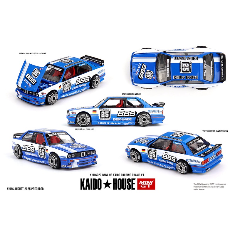 Pre-Order - Kaido House x Mini GT BMW M3 Kaido Touring Champ V1  Blue/White 1 Pcs