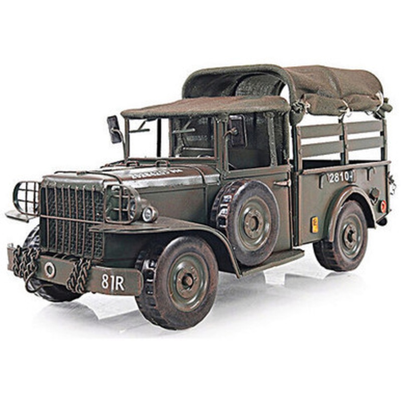 Vintage M42 U.S. Army Command Truck 1:14 Scale Diecut Metal Sculpture by Old Modern Handicraft
